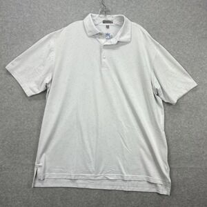 Peter Millar Summer Comfort Polo Shirt Mens‎ XXL White Heather Golf Performance